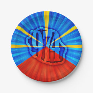 974 Reunion Island - Reunion flag Paper Plate