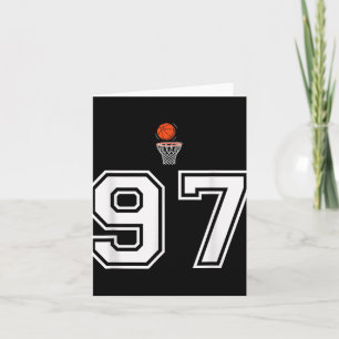97 Number Basketball Style Vintage White  Card