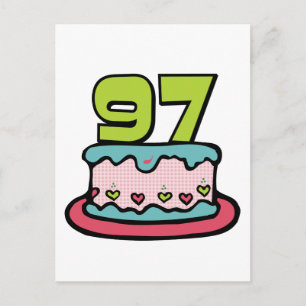 97 Year Old Birthday Cake Postcard