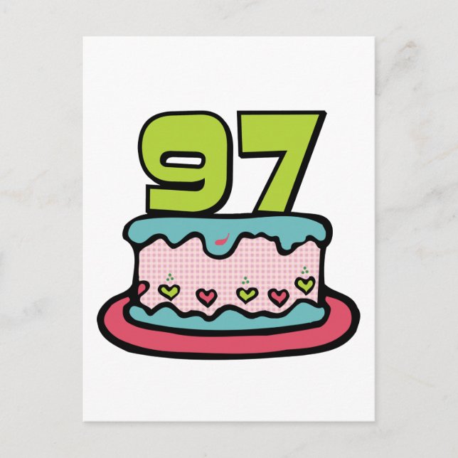 97 Year Old Birthday Cake Postcard (Front)