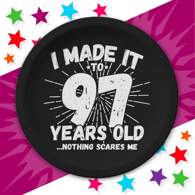 97 Year Old Sarcastic Meme Funny 97th Birthday Paper Plate (Creator Uploaded)