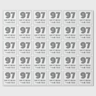 97th Birthday: Art Deco Inspired Style "97" + Name Wrapping Paper