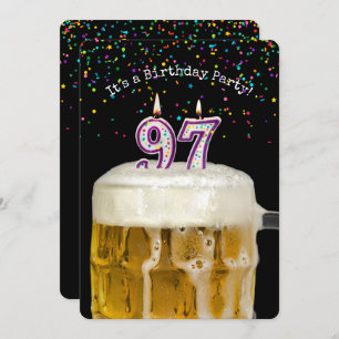 97th Birthday Candle Party Invitation