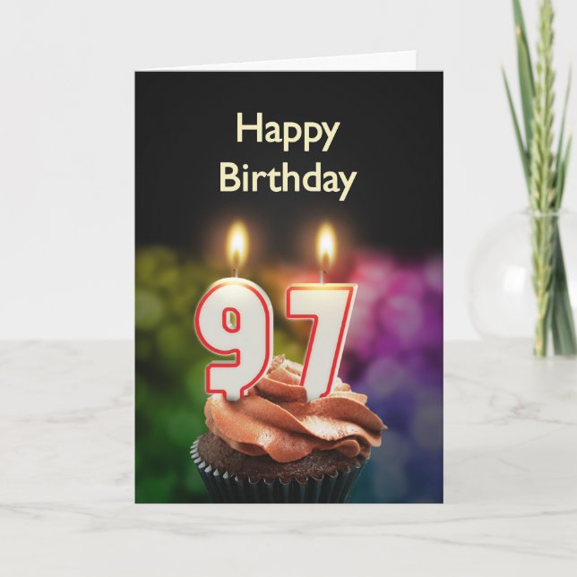 97th Birthday card with Candles (Front)