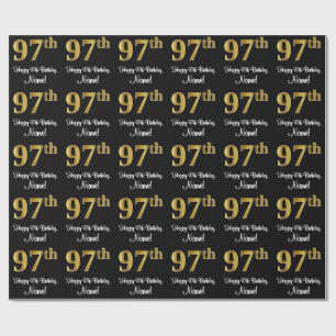 97th Birthday: Elegant Luxurious Faux Gold Look # Wrapping Paper