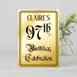 97th Birthday Party — Elegant Script + Custom Name