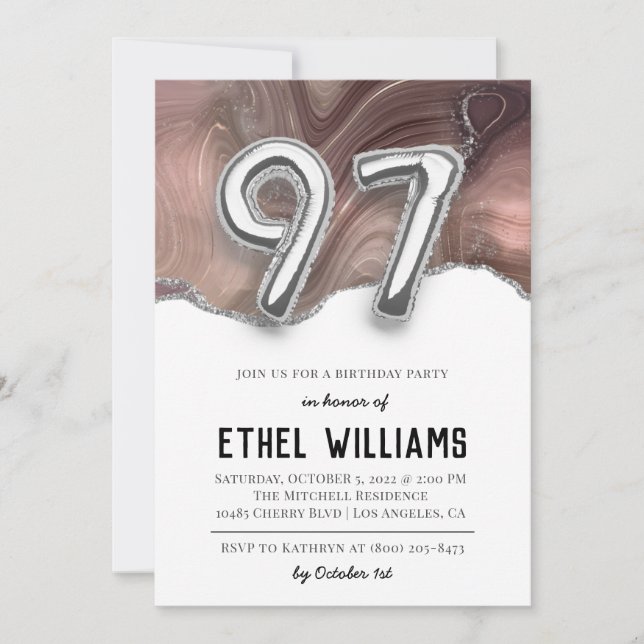 97th Birthday Party Invitation (Front)