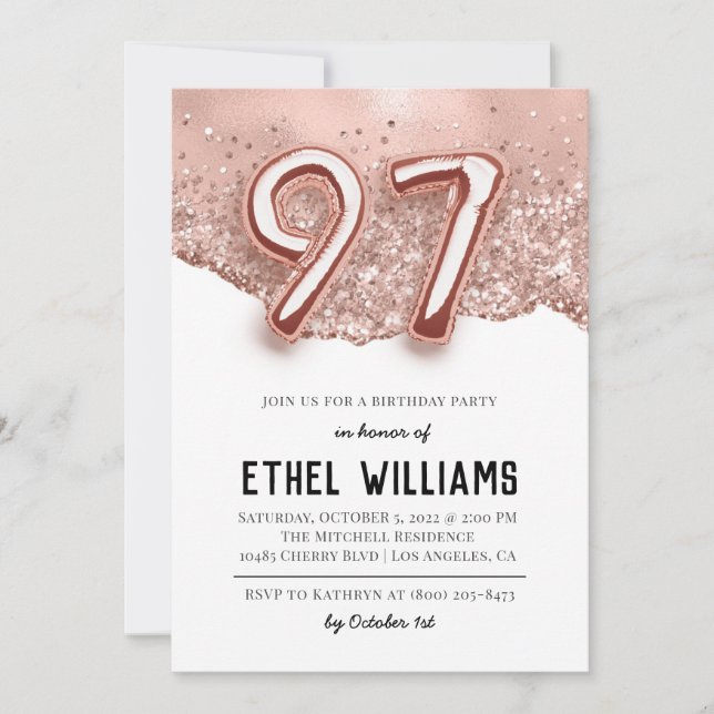 97th Birthday Party Invitation (Front)