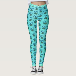 97th Birthday Peacock Feathers Leggings