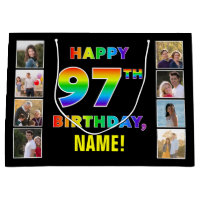 97th Birthday: Rainbow Text, Custom Photos & Name