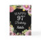 97th Birthday Watercolor Floral Flowers Black Card