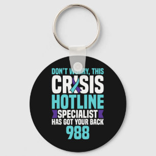 988 Crisis Hotline Specialist Mental Health Crisis Key Ring