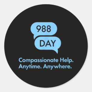 988 Day - Suprt Suicide Prevention 9_8 988 Day  Classic Round Sticker