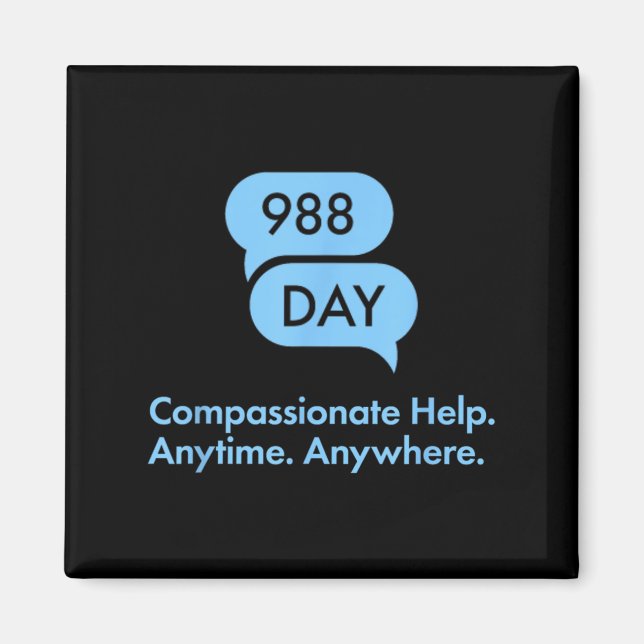 988 Day - Suprt Suicide Prevention 9_8 988 Day  Magnet (Front)