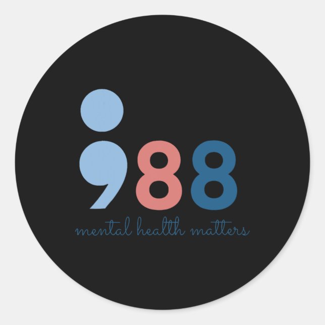 988 Mental Health Problems  Classic Round Sticker (Front)