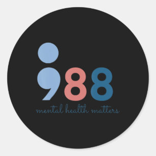 988 Mental Health Problems Suicide Prevention Awar Classic Round Sticker
