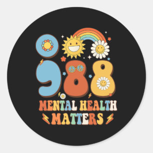 988 Mental Health Problems Suicide Prevention Awar Classic Round Sticker