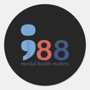 988 Mental Health S Human Brain Illness Awareness  Classic Round Sticker