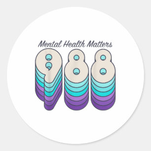988 Mental Health S Suicide Prevention Awareness R Classic Round Sticker