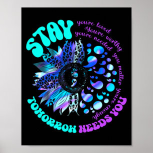 988 Prevention Stay Tomorrow Needs Mental Health Poster