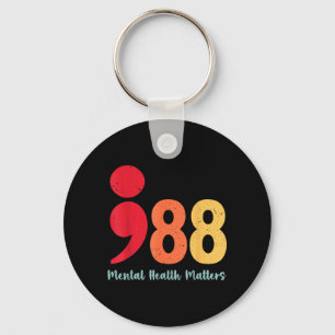 988 Semicolon Mental Health Matters Prevention Key Ring