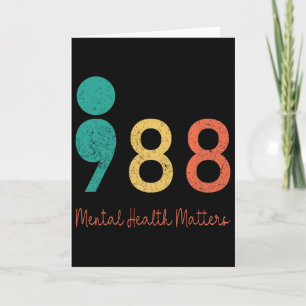 988 Semicolon Mental Health Problems Suicide Preve Card