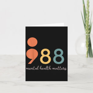 988 Semicolon Mental Health S Suicide Prevention Card