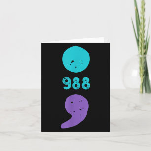 988 Semicolon Mental Health S Suicide Prevention  Card