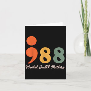988 Semicolon Mental Health S Suicide Prevention Card