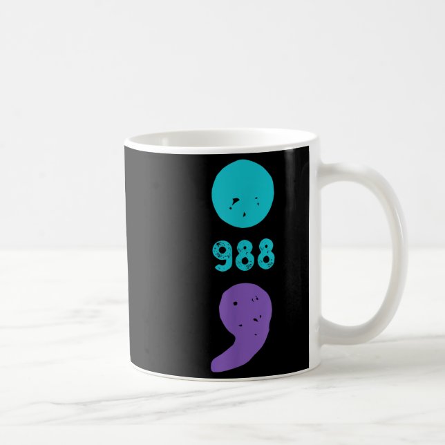 988 Semicolon Mental Health S Suicide Prevention  Coffee Mug (Right)