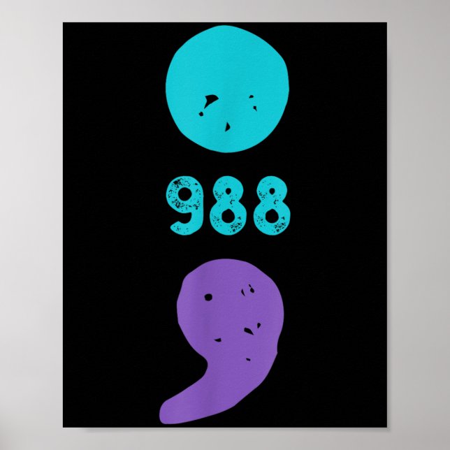 988 Semicolon Mental Health S Suicide Prevention  Poster (Front)