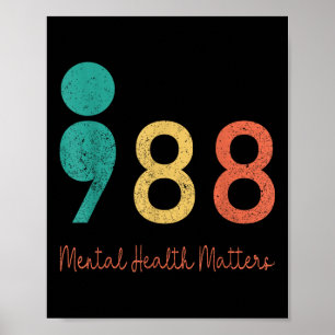 988 Semicolon Mental Health S Suicide Prevention R Poster