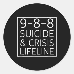 988 Shirt - Suicide Awareness Crisis Lifeline 988  Classic Round Sticker