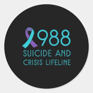 988 Shirt - Suicide Prevention 988 Shirt  Classic Round Sticker