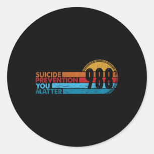 988 Shirt Suicide Prevention Lifeline 988 Awarenes Classic Round Sticker