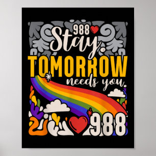 988 Stay Tomorrow Need You Mental Health Awareness Poster