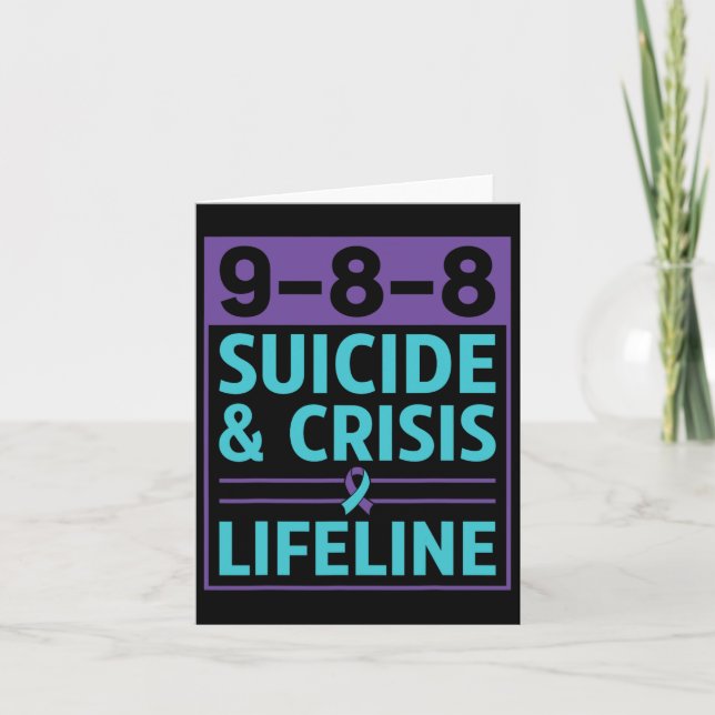 988 Suicide And Crisis Lifeline Suicide Prevention Card (Front)