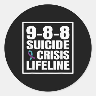 988 Suicide And Crisis Lifeline Suicide Prevention Classic Round Sticker
