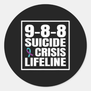 988 Suicide And Crisis Lifeline Suicide Prevention Classic Round Sticker