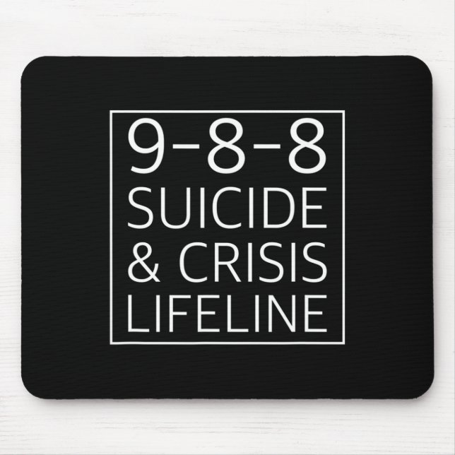 988  - Suicide Awareness Crisis Lifeline 988   Mouse Pad (Front)