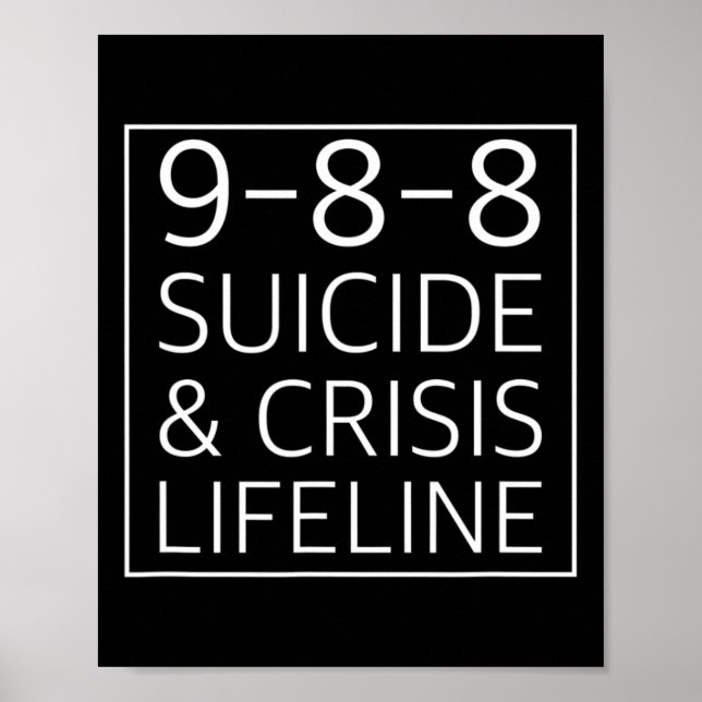 988  - Suicide Awareness Crisis Lifeline 988   Poster (Front)