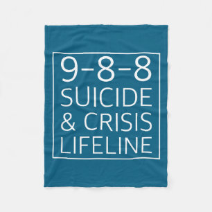 988 Suicide Awareness Crisis Lifeline Graphic Art Fleece Blanket