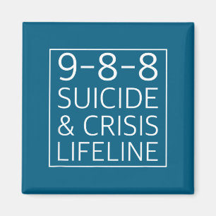 988 Suicide Awareness Crisis Lifeline Graphic Art Magnet