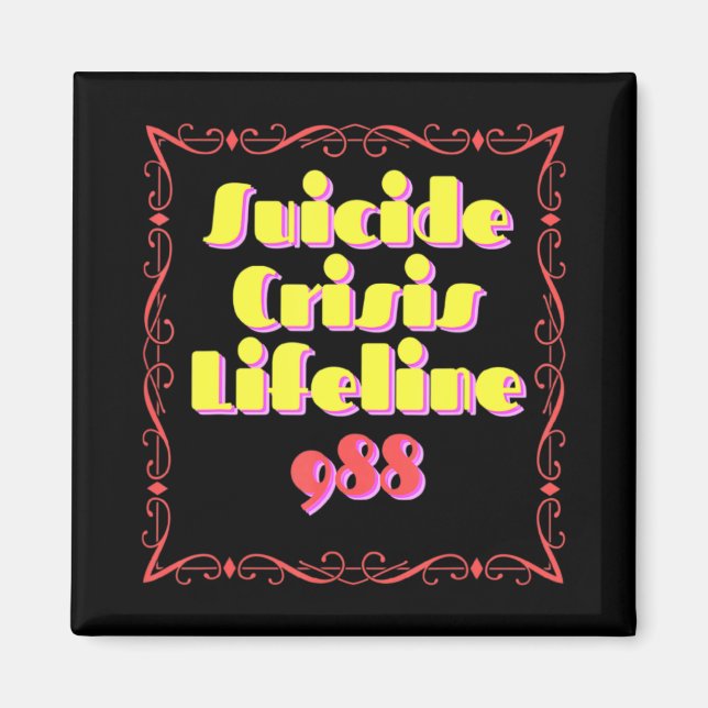 988 Suicide Crisis Lifeline 988  Magnet (Front)