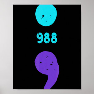 988 Suicide Prevention 988 Comma Poster