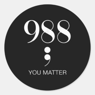 988 Suicide Prevention Awareness  Classic Round Sticker