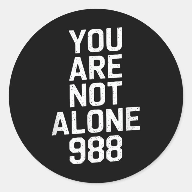 988 Suicide Prevention Awareness  Classic Round Sticker (Front)