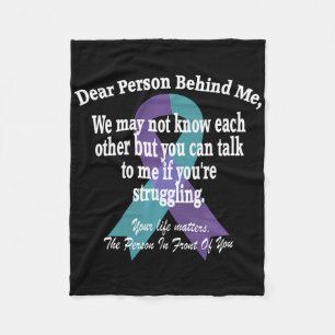 988 Suicide Prevention Awareness Dear Person Behin Fleece Blanket