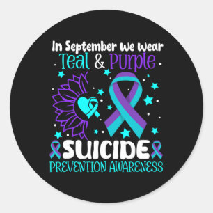 988 Suicide Prevention Awareness Semi-colon Mental Classic Round Sticker
