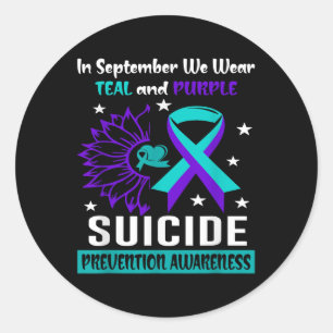 988 Suicide Prevention Awareness Semi-colon Mental Classic Round Sticker